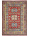 4x6 Red Kuba Afghan Hand Knotted Wool Area Rug